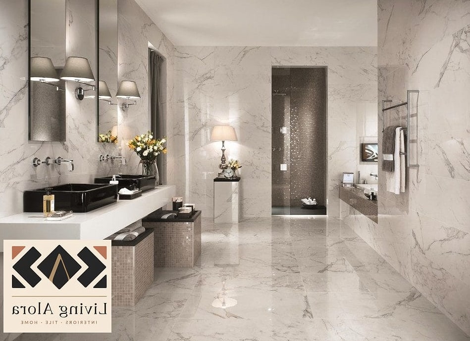11 Marble Bathroom Ideas That Work in Any Size Home 5 Marble-Look Porcelain Tile for Busy Households