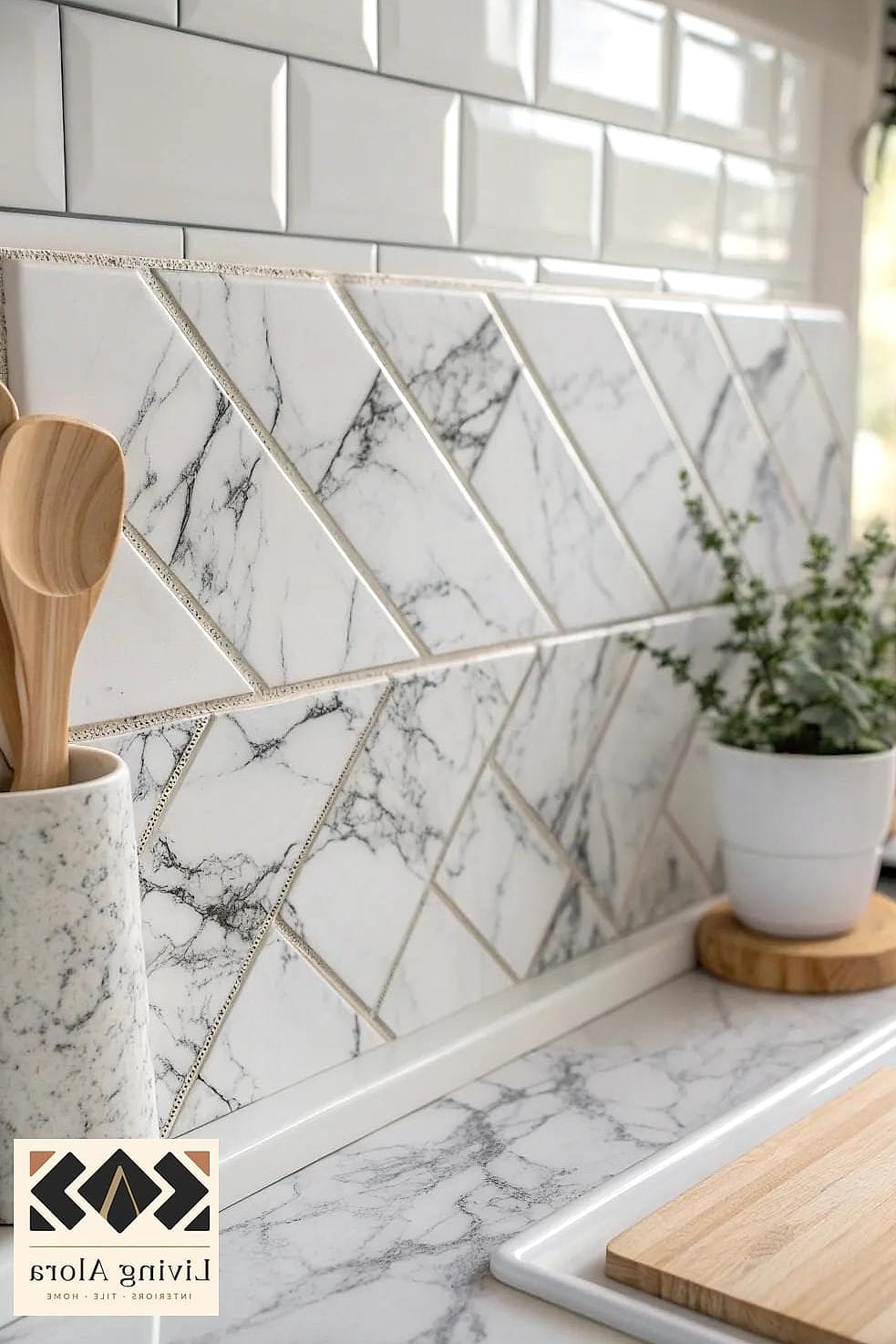 7 Easy to Clean Backsplash Ideas That Look Expensive But Aren't 4 Marble-Look Peel-and-Stick Tile