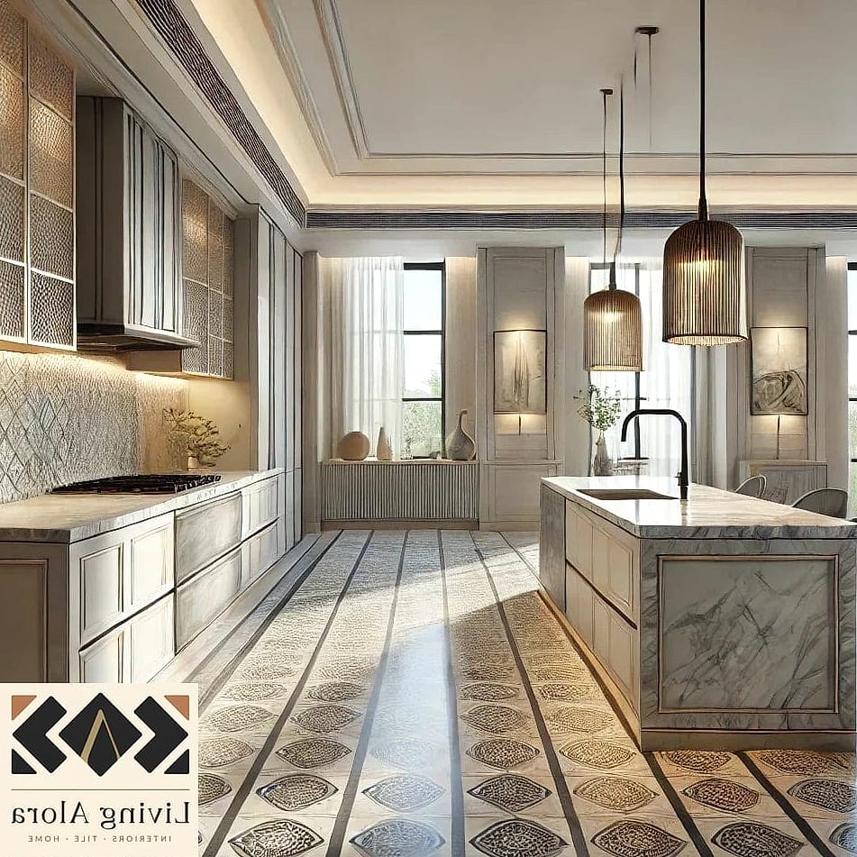Marble Look Tile in Kitchens