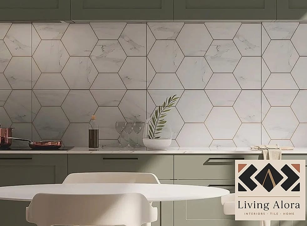 14 Marble Backsplash Ideas That Are Absolutely Worth It 6 Marble Mosaic Hexagon Tile