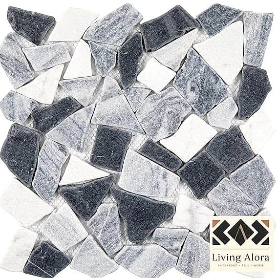 Marble Mosaic Wet Bar Backsplash