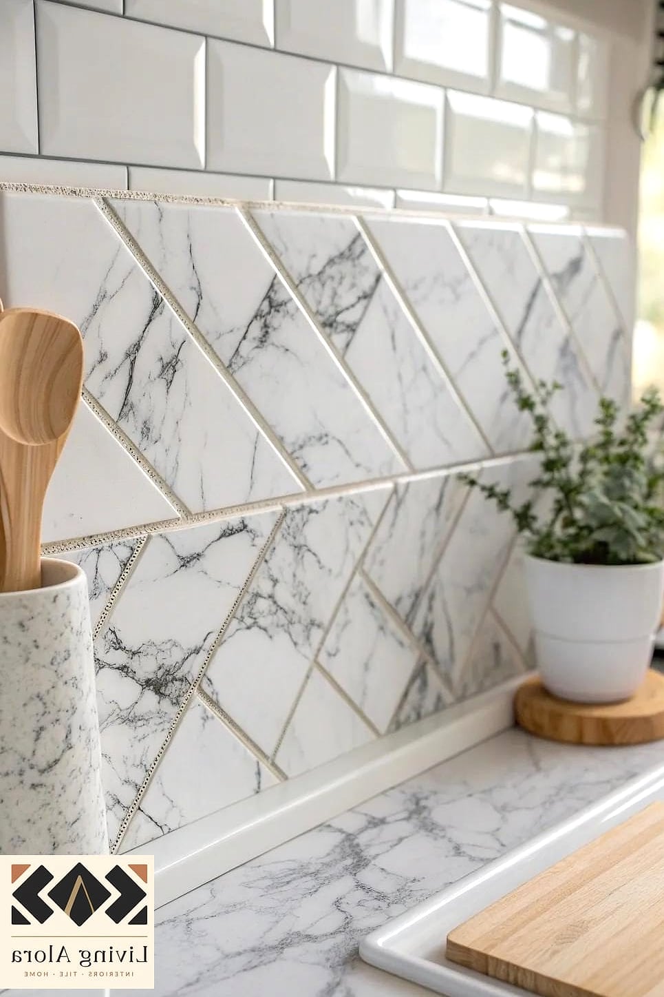 Marble Peel-and-Stick Backsplash