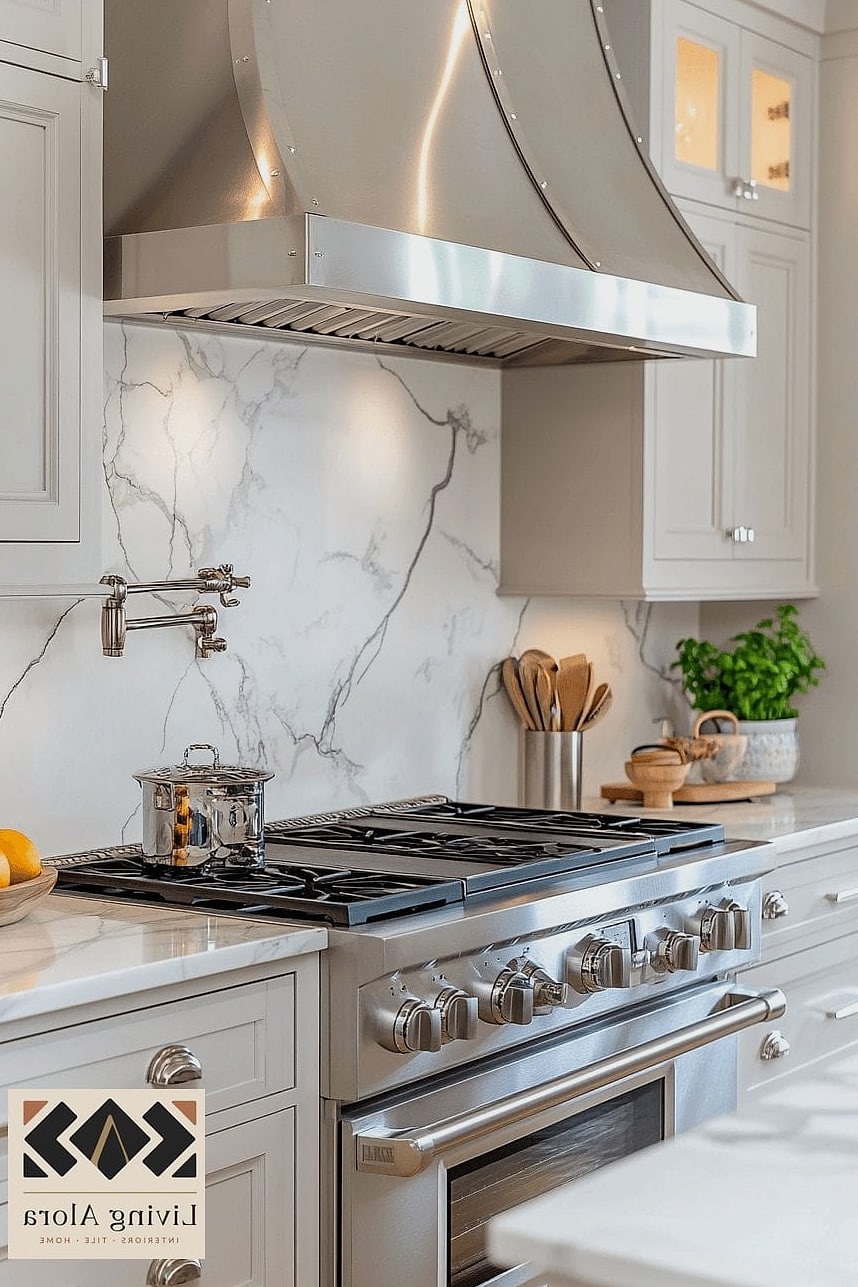 16 Backsplash for Small Kitchen Ideas That Prove This Trend Is Here to Stay 7 Marble Slab Backsplash