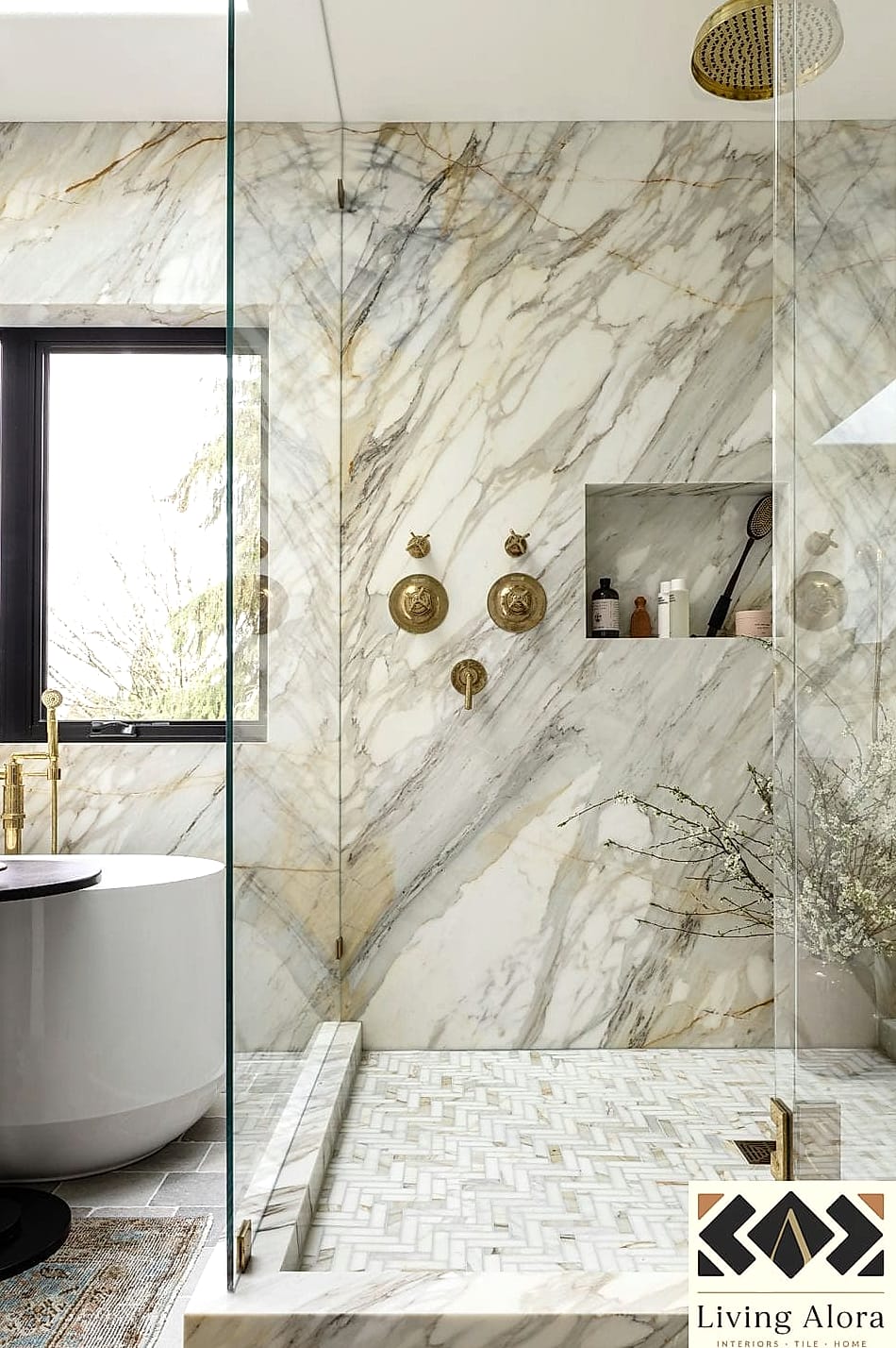 11 Marble Bathroom Ideas That Work in Any Size Home 8 Marble Slab Shower Walls