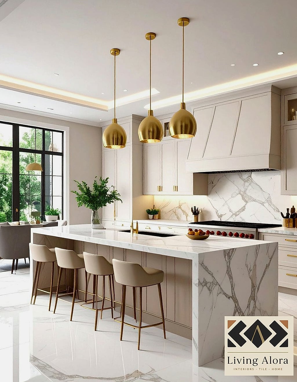 17 Ceiling Height Backsplash Ideas From Homes We Absolutely Love 5 Marble Slab From Counter to Ceiling