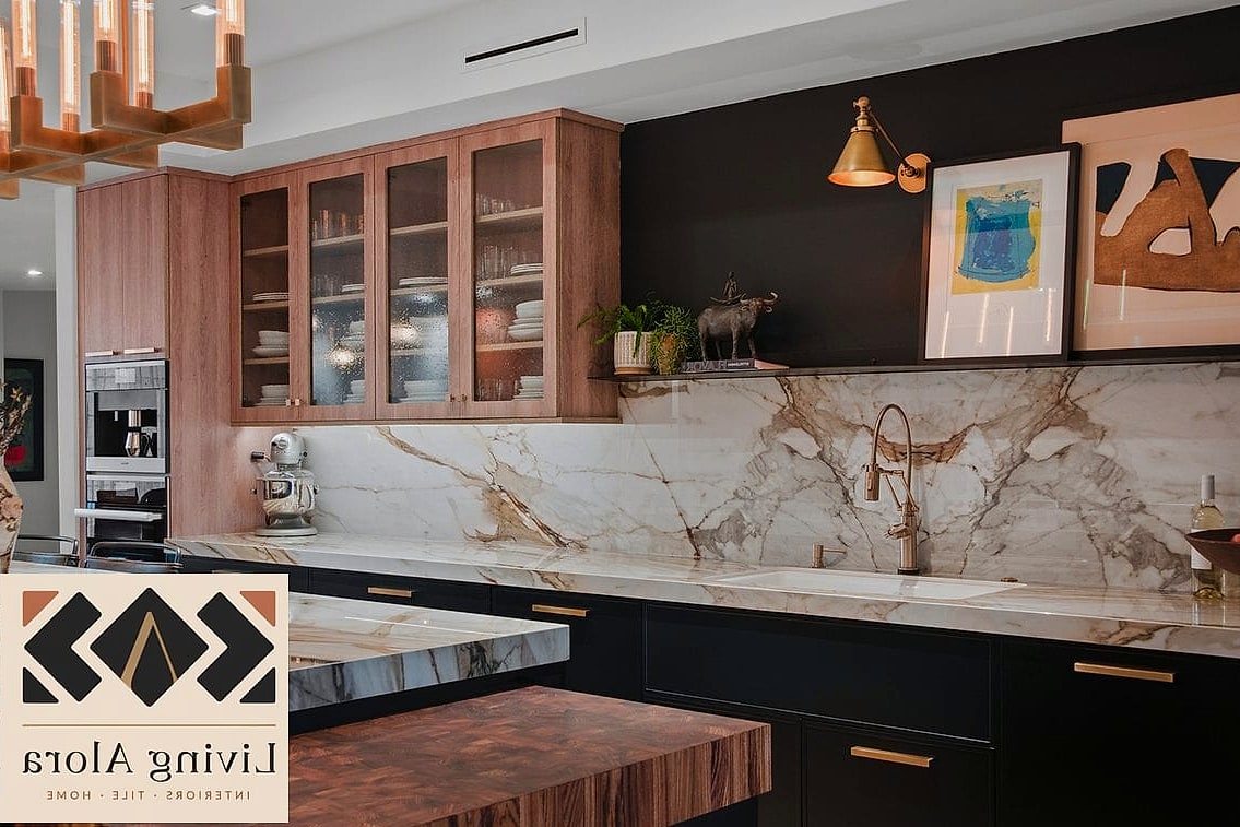 15 Backsplash for Dark Cabinets Ideas Worth Stealing From Interior Designers 4 Marble Slab for a Seamless Luxury Look