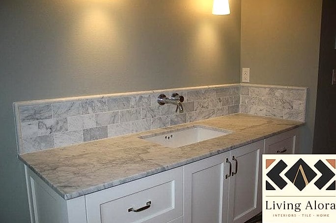 Marble Tile with a Pencil Trim Border