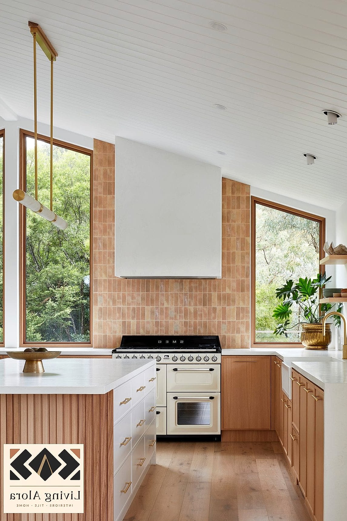 Marble Tile in a Vertical Stack Installation