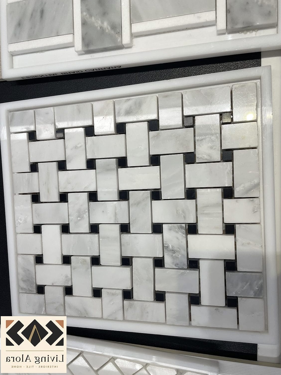 Marble Tile with a Basketweave Pattern