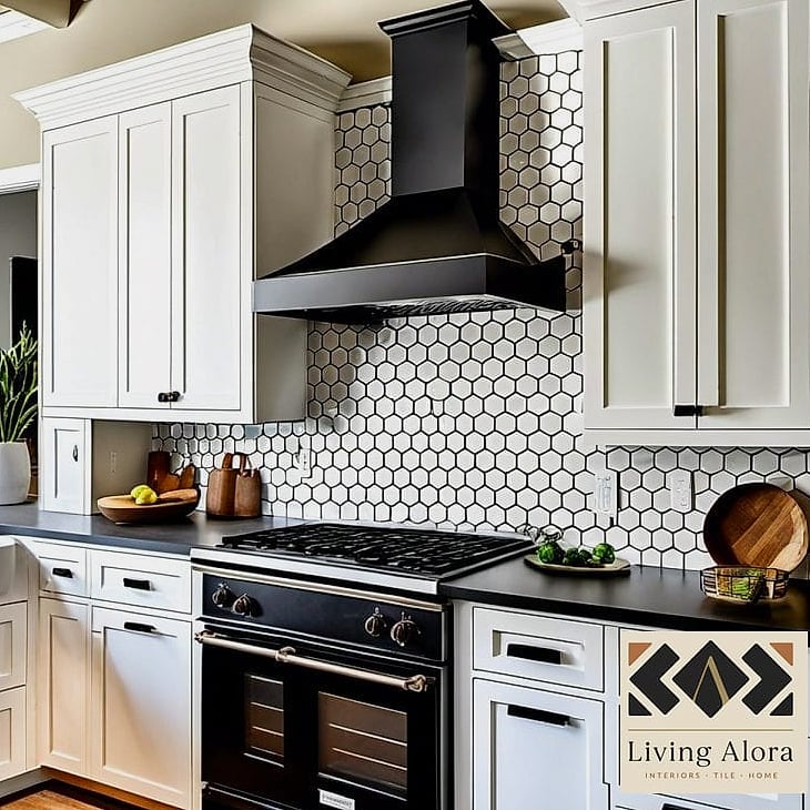 20 Modern Backsplash Ideas That Maximize Style and Function 14 Matte Black Tile for Contrast