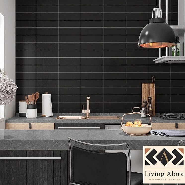 Matte Black Tile for Contrast
