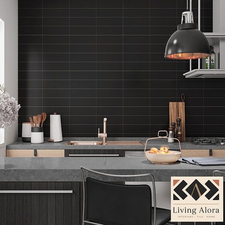 16 Contemporary Backsplash Ideas We Can't Stop Pinning 9 Matte Black Subway Tile