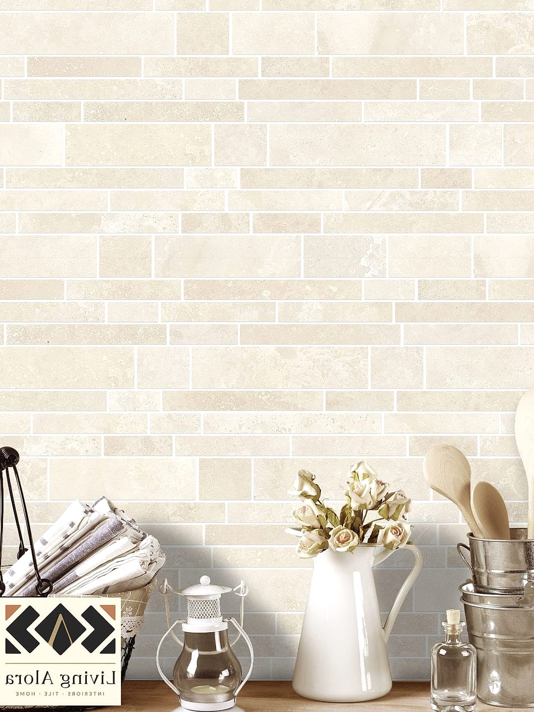 Matte Cream and Beige Tile