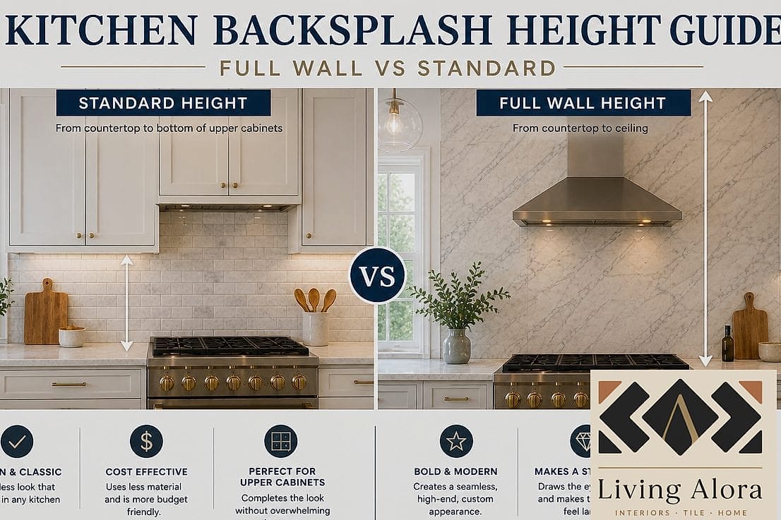 Matte Full-Height Slab Backsplash