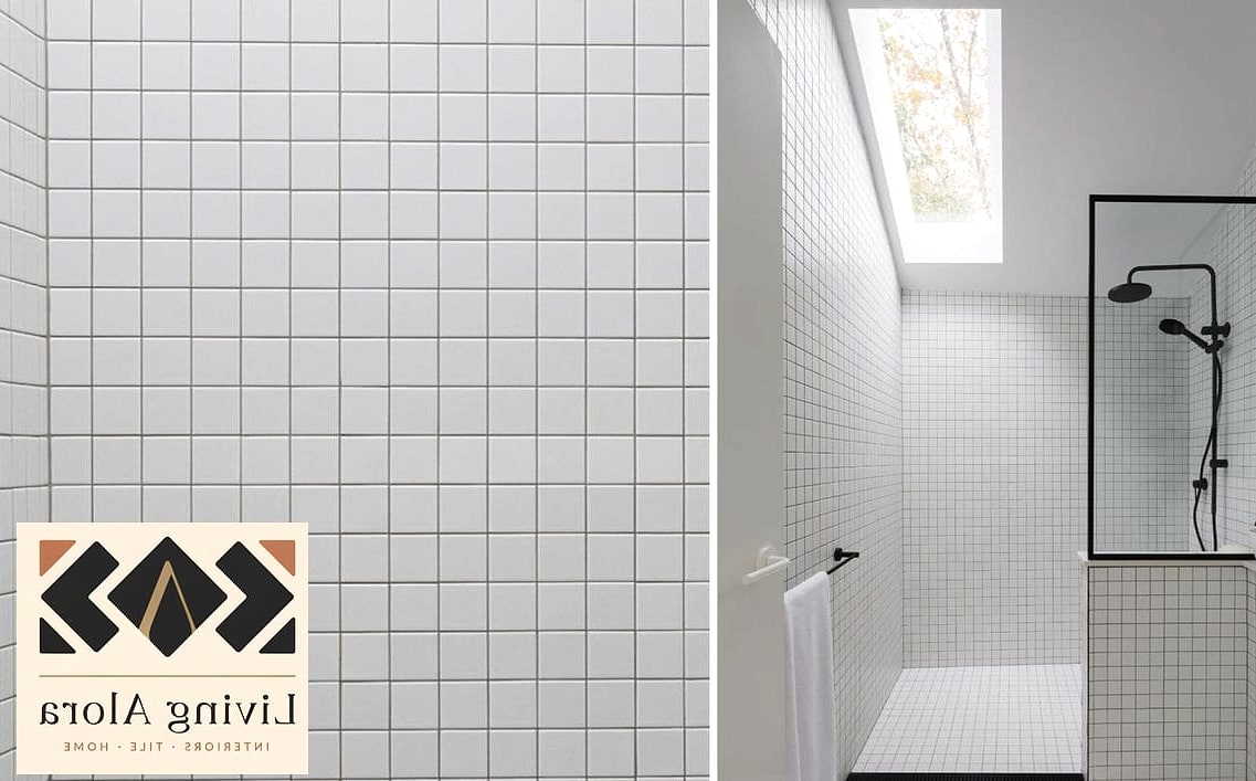 25 Square Mosaic Tile Ideas Perfect for Any Budget 18 Matte White Mosaic with Contrasting Grout