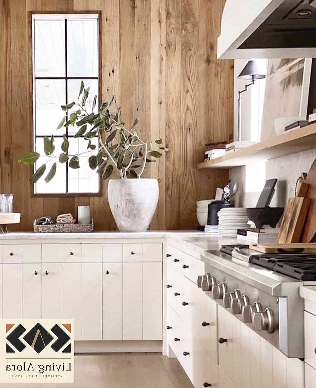 23 Matte White Kitchen Ideas That Are Absolutely Worth It 7 Matte White Walls Paired with Wood Cabinets