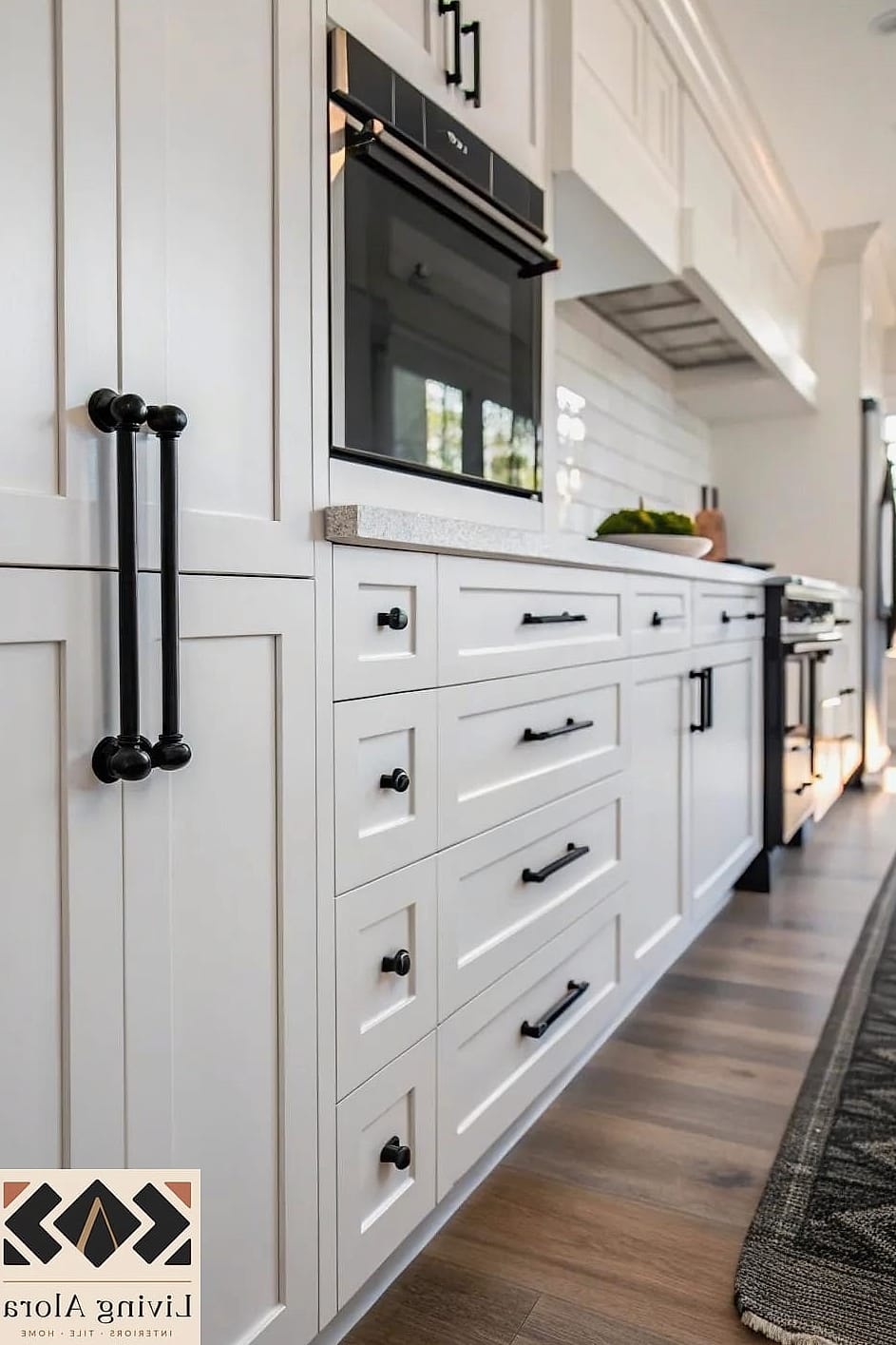 23 Matte White Kitchen Ideas That Are Absolutely Worth It 11 Matte White Kitchen with Black Hardware