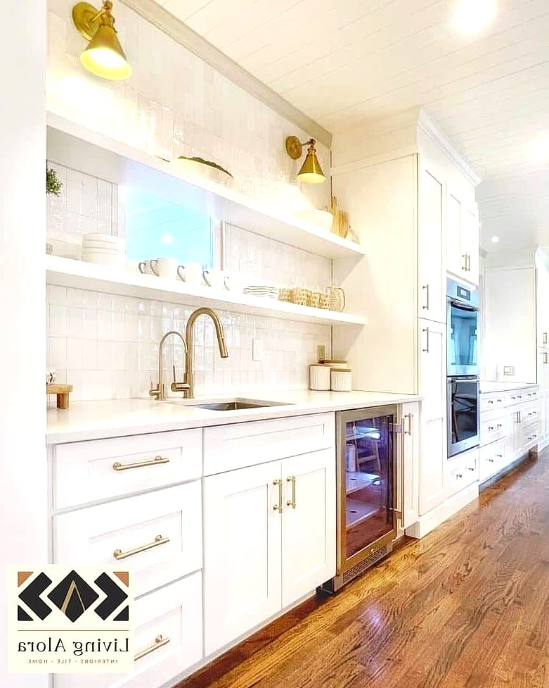 23 Matte White Kitchen Ideas That Are Absolutely Worth It 13 Matte White Floating Shelves