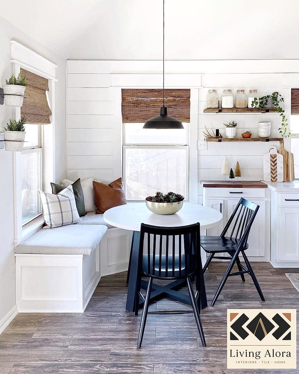 23 Matte White Kitchen Ideas That Are Absolutely Worth It 21 Matte White Kitchen Nook Bench