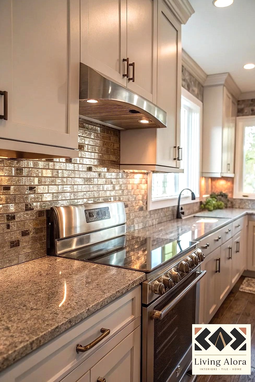 25 Backsplash for Granite Countertops Ideas That Will Change How You See Your Home 26 Metallic Accent Strip
