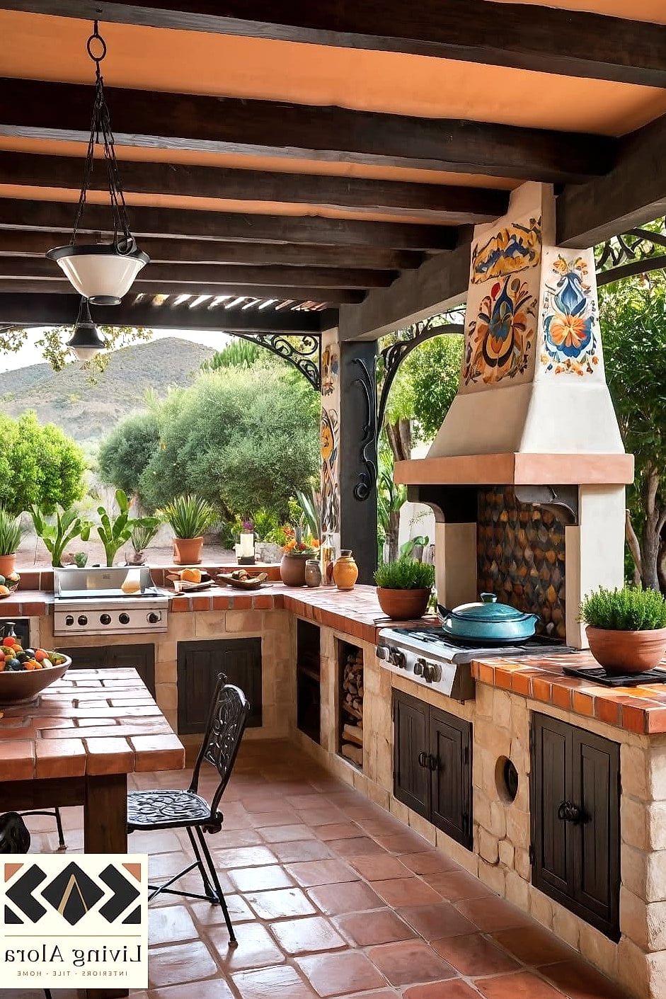 Mexican Tile Outdoor Kitchen