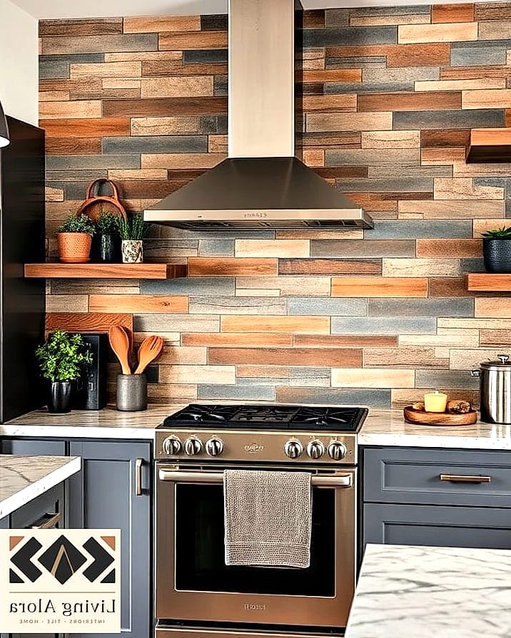27 Kitchen Backsplash Ideas That Look Expensive But Aren't 28 Mixed Material Backsplash