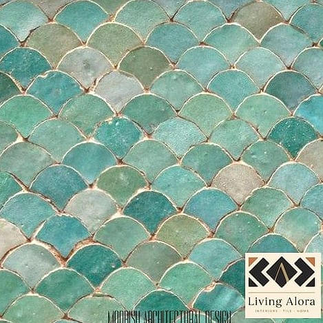 17 Moroccan Tile Ideas for Every Home Style and Budget 4 Moroccan Fish Scale Tile Shower Wall