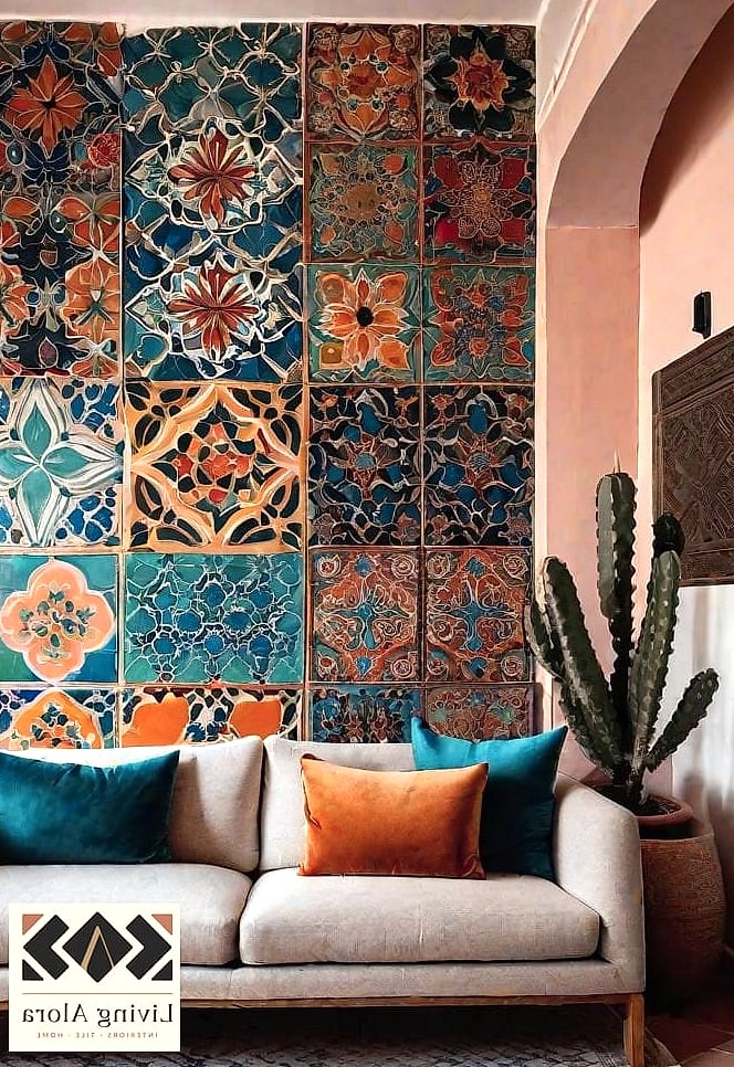 17 Moroccan Tile Ideas for Every Home Style and Budget 9 Moroccan Tile Accent Wall Behind a Bed