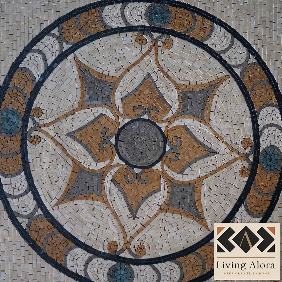 Mosaic Tile Medallion as a Statement Floor Feature