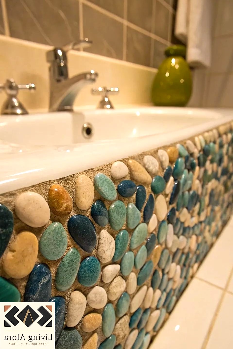 14 Backsplash for Small Bathroom Ideas Worth Bookmarking Before You Renovate 13 Natural Stone Pebble Tile