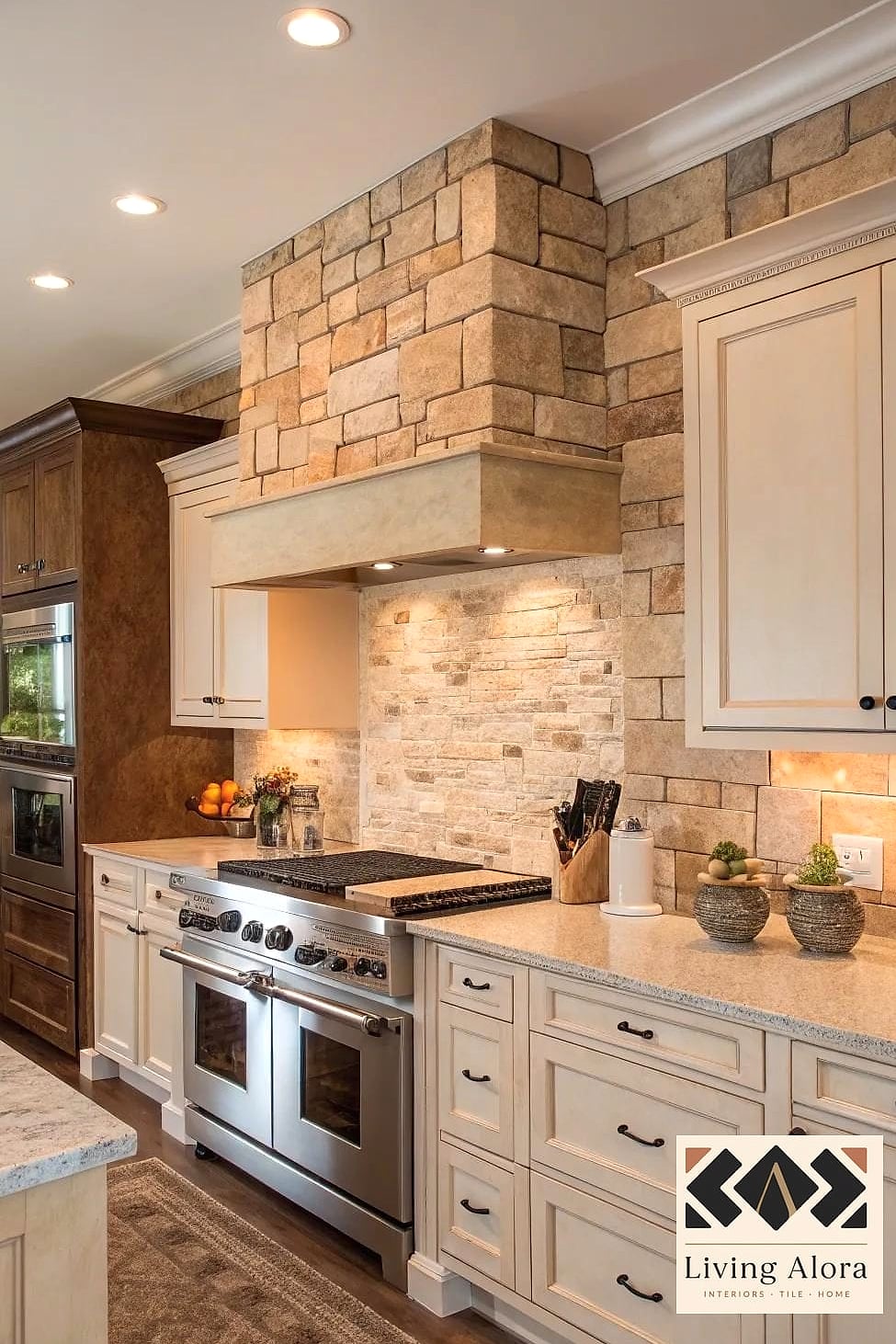 23 Kitchen Backsplash Ideas That Maximize Style and Function 9 Natural Stone with Warm Veining