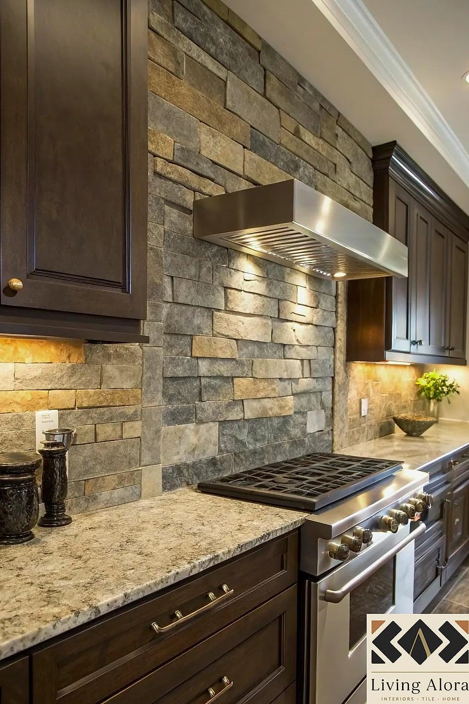 15 Kitchen Backsplash Ideas That Will Transform Your Space 16 Natural Stone with Mixed Textures
