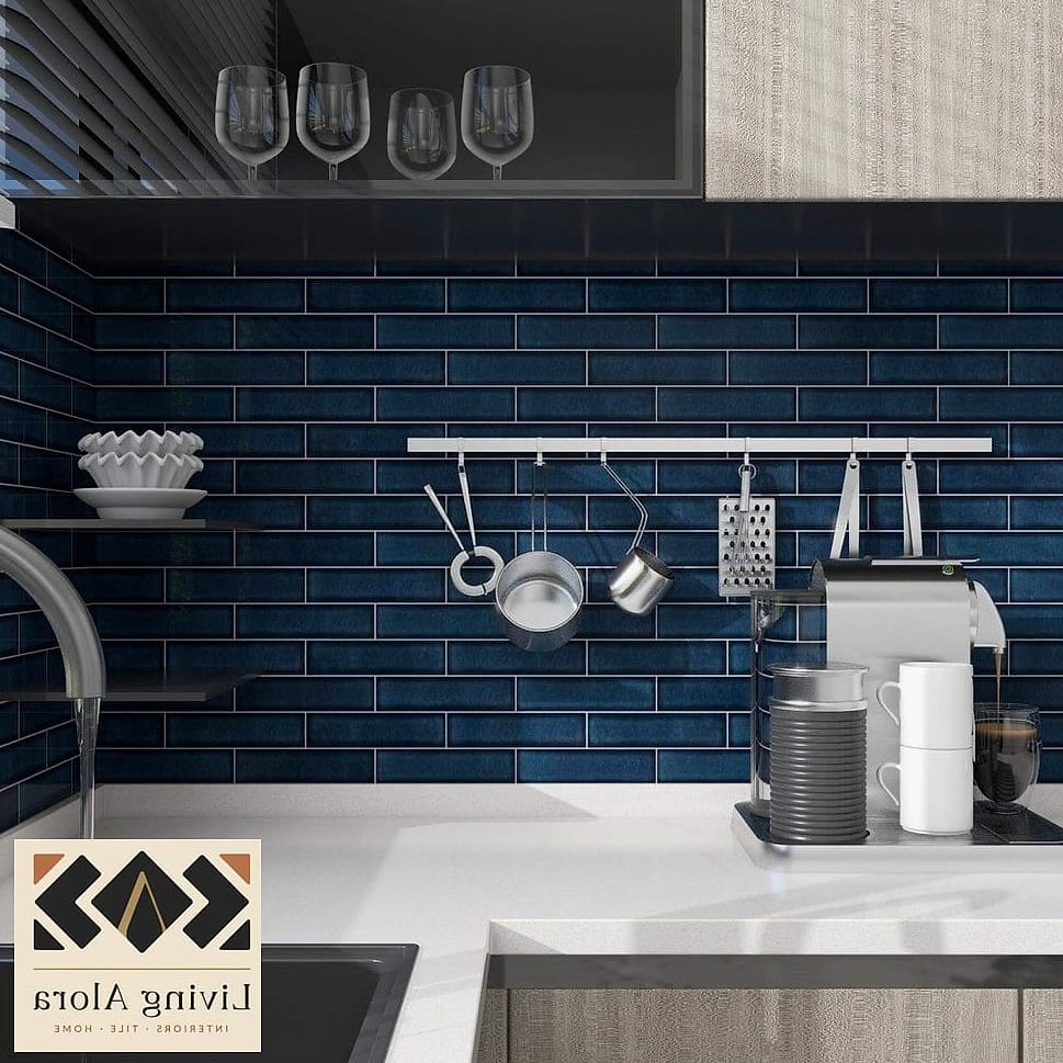 22 Glossy Subway Tile Ideas That Will Transform Your Space 7 Navy Blue Statement Wall