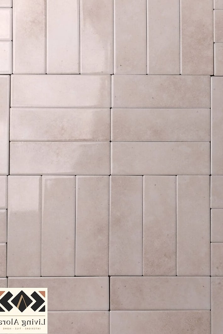 Neutral Linen-Look Subway Mosaic