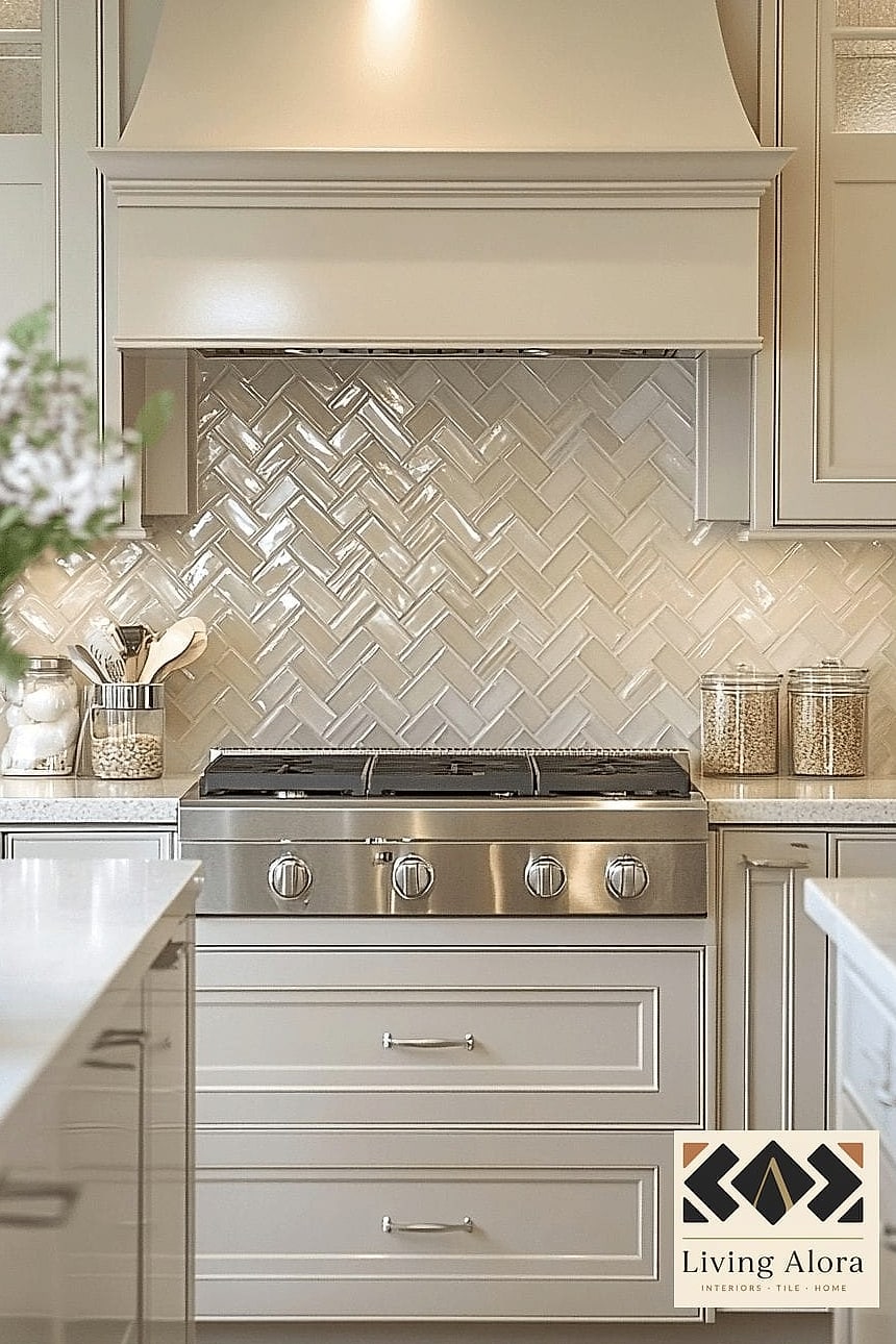 Neutral Marble Mosaic for a Quietly Upscale Feel