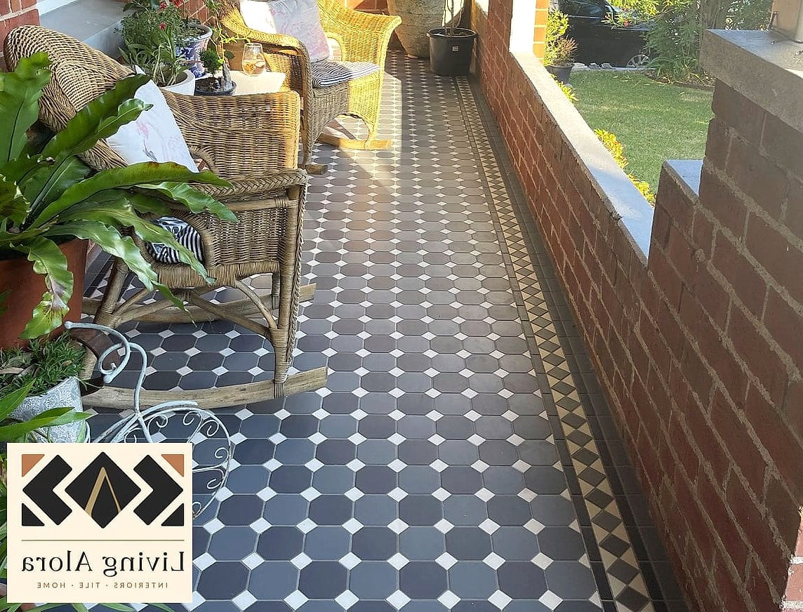 20 Geometric Tile Ideas to Inspire Your Next Renovation 11 Octagon and Dot Tile Combo