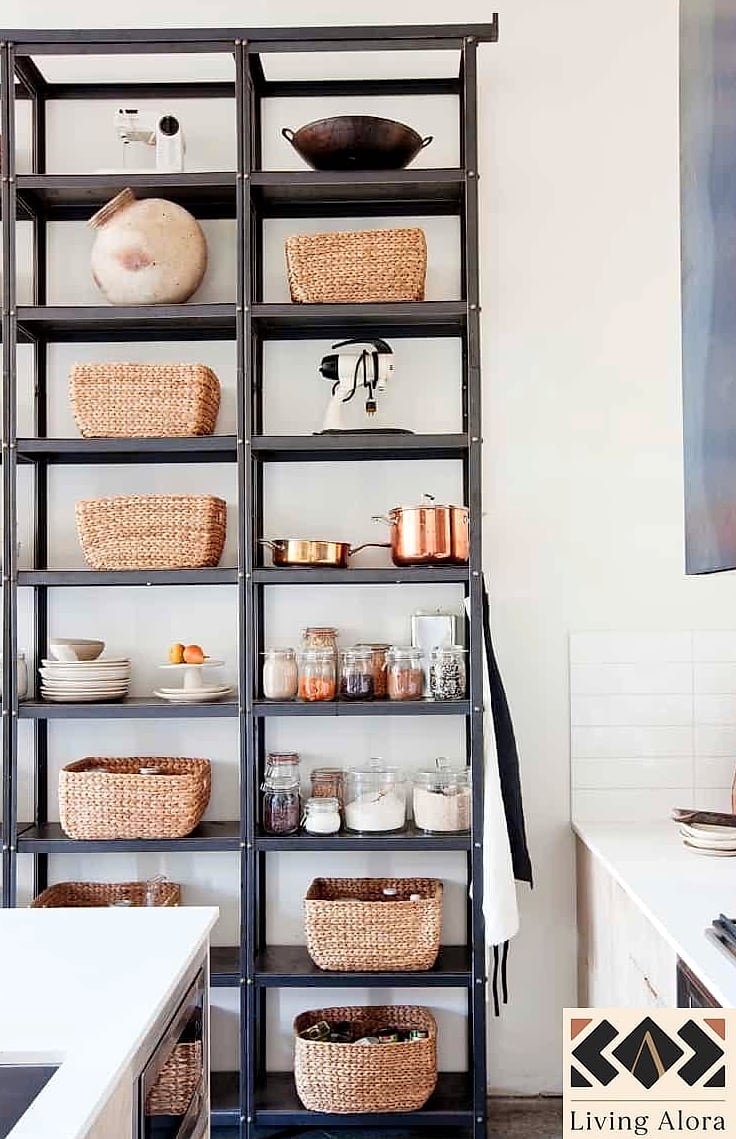 17 Inexpensive Kitchen Ideas Trending on Pinterest This Year 9 Open Pantry Shelving with Matching Containers