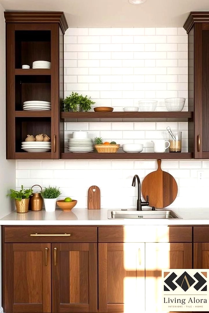 Open Shelving Paired with Zellige Tile