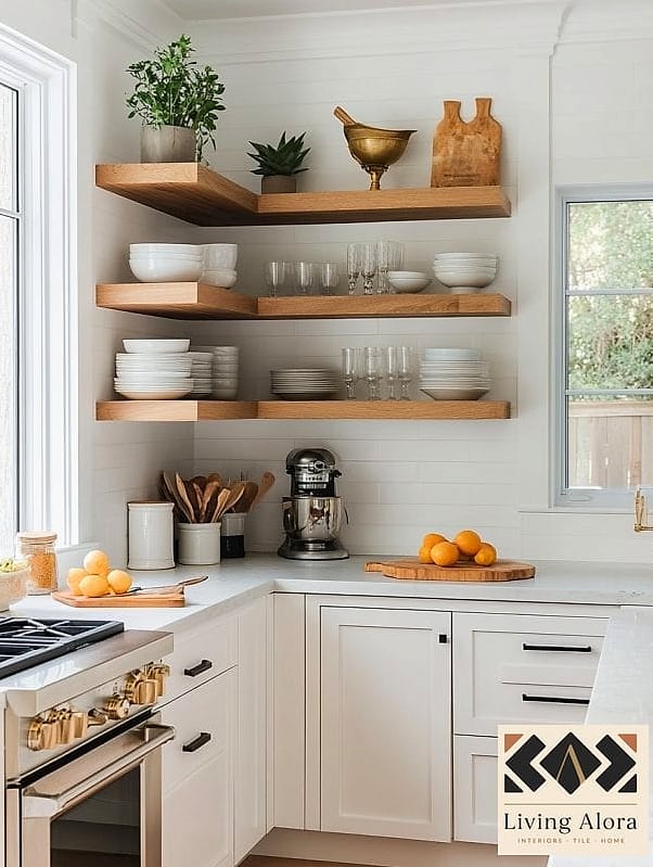 Open Shelving with Styled Displays