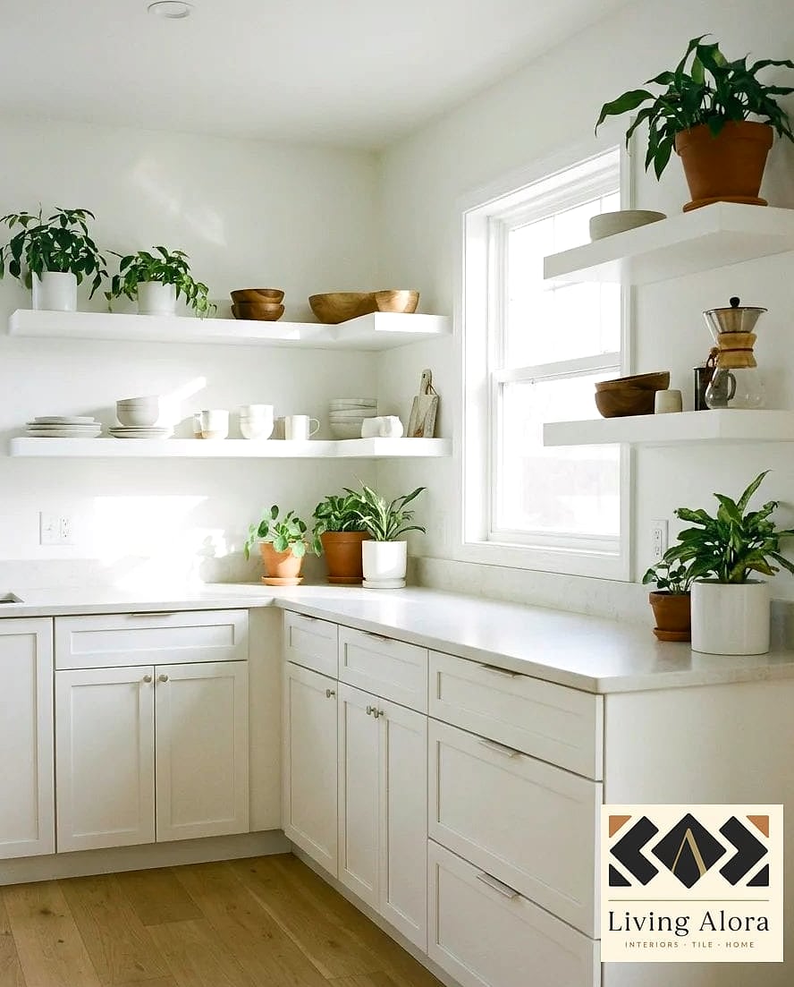 Open Shelving Instead of Upper Cabinets