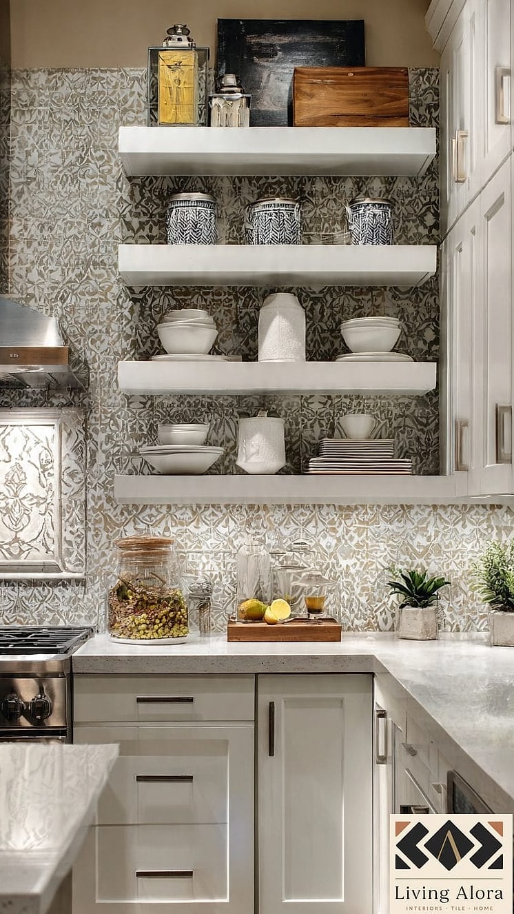 21 How to Choose Backsplash Ideas Worth Bookmarking Before You Renovate 21 Open Shelving Paired With Backsplash