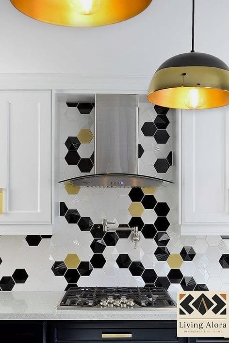 17 Honeycomb Backsplash Ideas That Look Expensive But Aren't 7 Oversized Hexagon Tile for Modern Kitchens