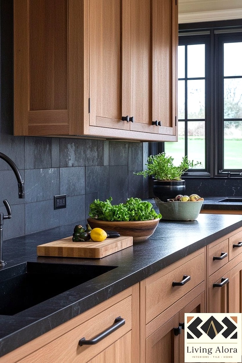 Painted Wood Countertops in Black