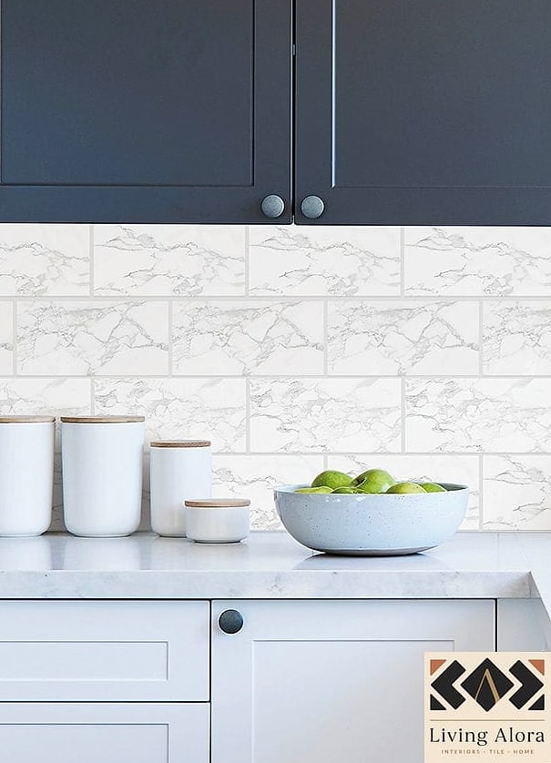 Peel-and-Stick White Tile