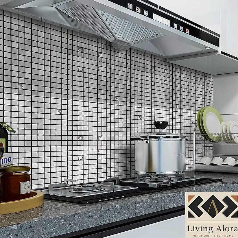 11 White Glass Mosaic Tile Ideas Worth Bookmarking Before You Renovate 12 Peel-and-Stick Glass Mosaic for Renters