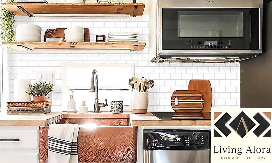 16 White Kitchen Ideas Perfect for Any Budget 15 Peel-and-Stick Tile Backsplash