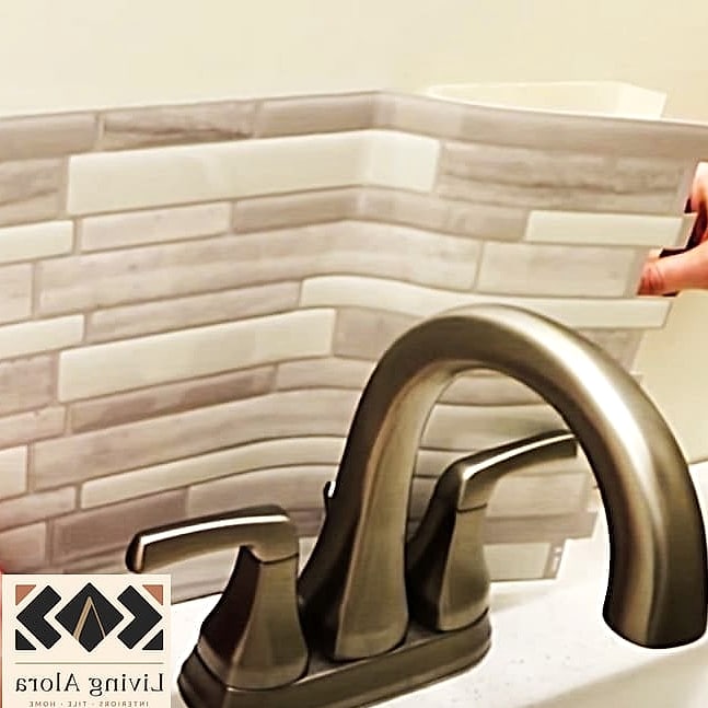 14 Backsplash for Small Bathroom Ideas Worth Bookmarking Before You Renovate 8 Peel-and-Stick Tile for Renters