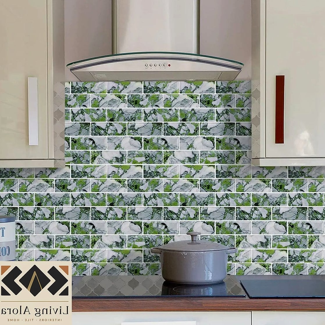 Peel-and-Stick Tile Backsplash with Laminate Counters