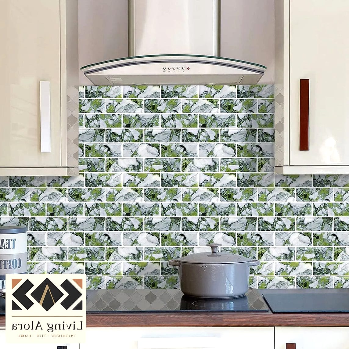 Peel-and-Stick Wood Panel Backsplash