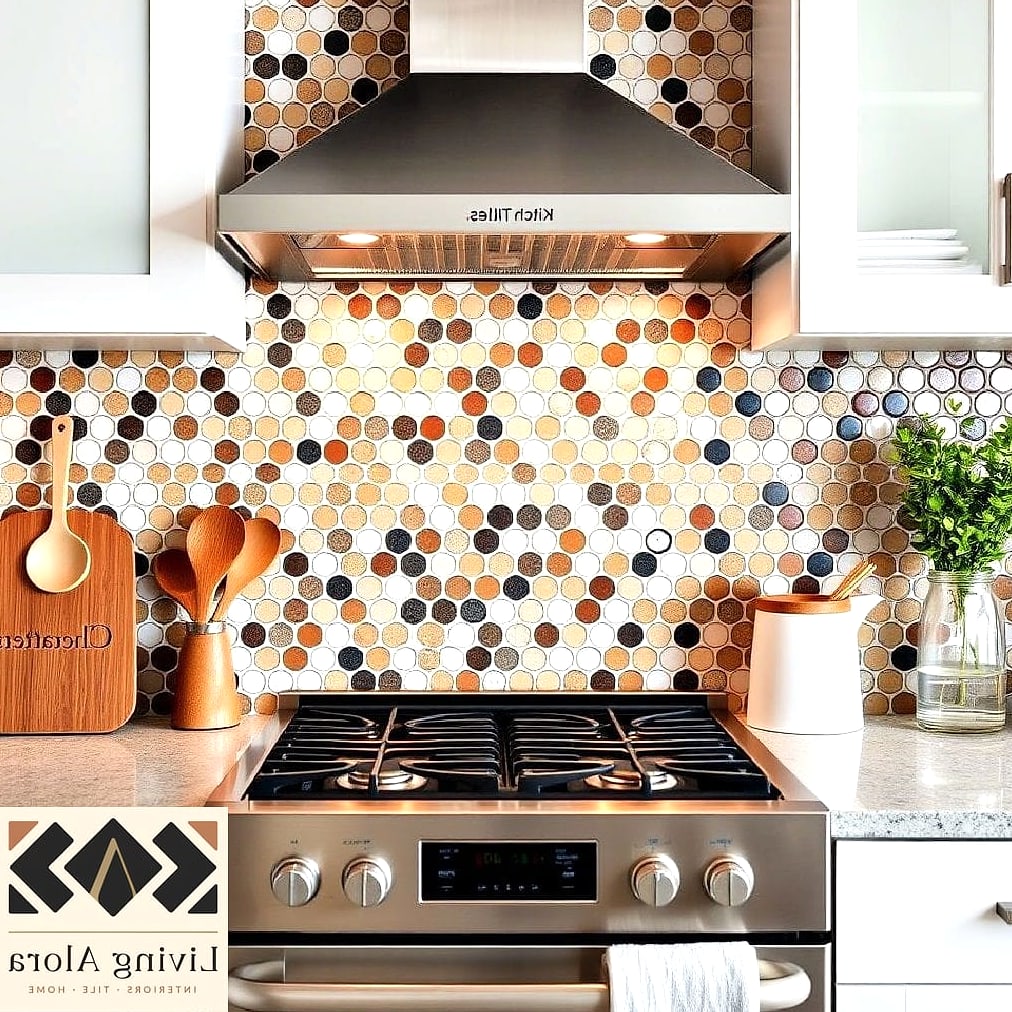 22 Modern Backsplash Ideas Perfect for Any Budget 9 Penny Tile in Warm Tones